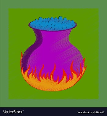 Flat shading style icon potion cauldron vector image
