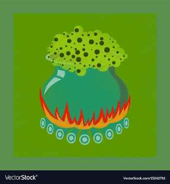 Flat shading style icon potion cauldron vector image
