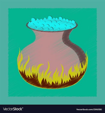 Flat shading style icon potion cauldron vector image
