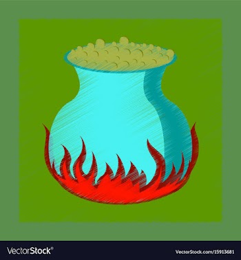 Flat shading style icon potion cauldron vector image
