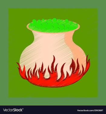 Flat shading style icon potion cauldron vector image