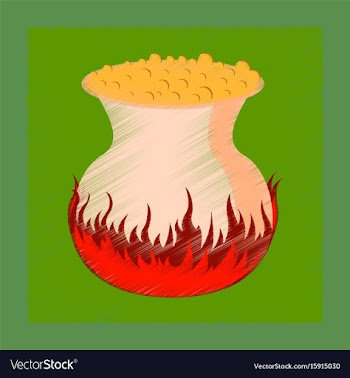 Flat shading style icon potion cauldron vector image