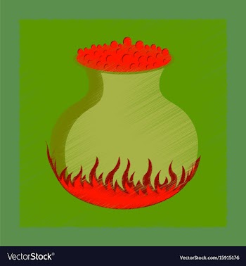 Flat shading style icon potion cauldron vector image