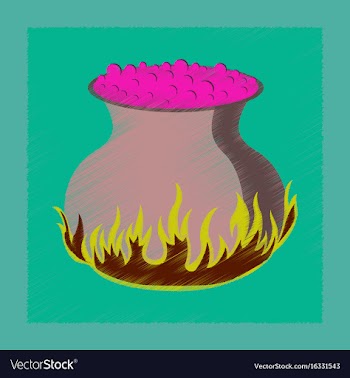 Flat shading style icon potion cauldron vector image