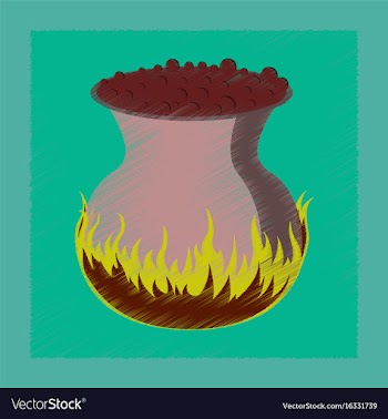 Flat shading style icon potion cauldron vector image