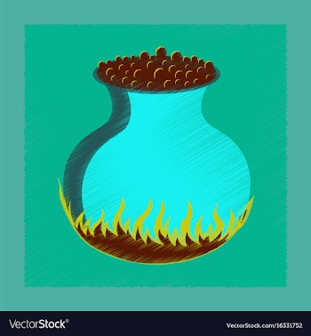 Flat shading style icon potion cauldron vector image