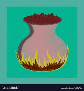Flat shading style icon potion cauldron vector image