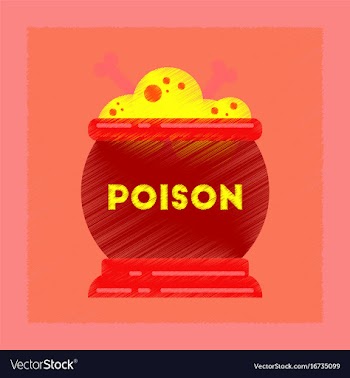 Flat shading style icon potion cauldron vector image