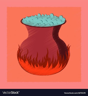 Flat shading style icon potion cauldron vector image