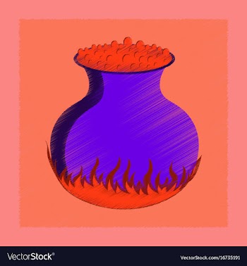 Flat shading style icon potion cauldron vector image
