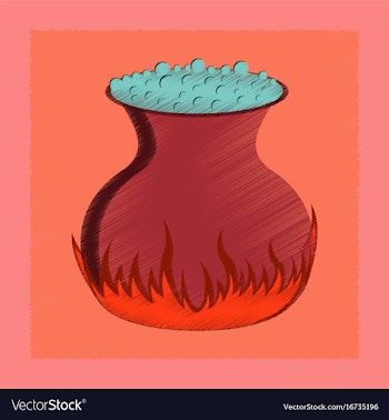 Flat shading style icon potion cauldron vector image