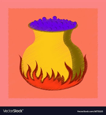 Flat shading style icon potion cauldron vector image