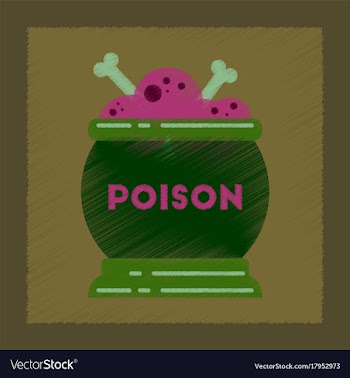 Flat shading style icon potion cauldron vector image