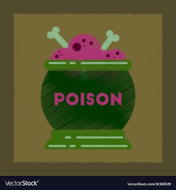 Flat shading style icon potion cauldron vector image