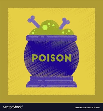 Flat shading style icon potion cauldron vector image