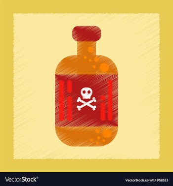 Flat shading style icon potion in bottle vector image