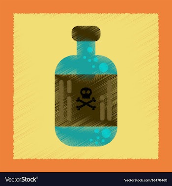 Flat shading style icon potion in bottle vector image