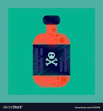 Flat shading style icon potion in bottle vector image