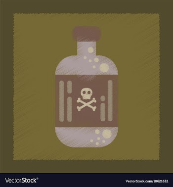 Flat shading style icon potion in bottle vector image