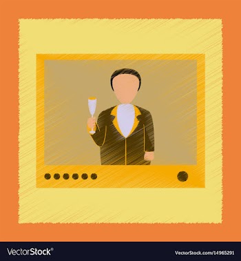 Flat shading style icon president on tv vector image