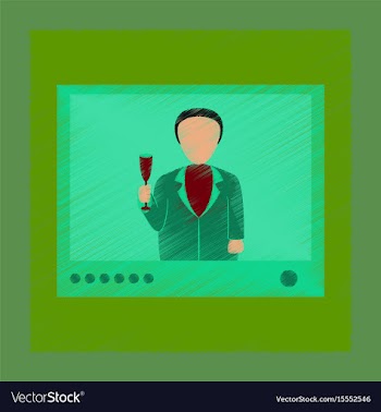 Flat shading style icon president on tv vector image