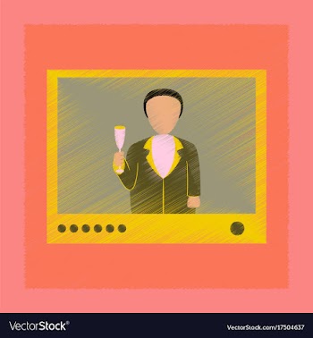 Flat shading style icon president on tv vector image