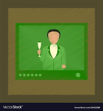 Flat shading style icon president on tv vector image