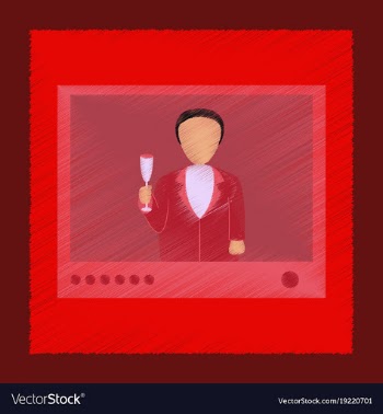 Flat shading style icon president on tv vector image