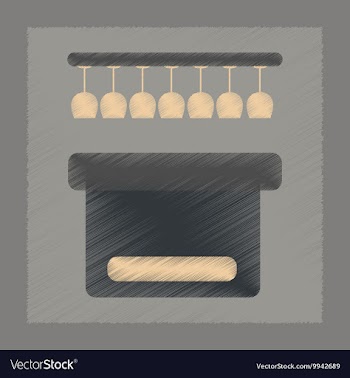 Flat shading style icon pub bar vector image