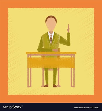 Flat shading style icon pupil at school desk vector image