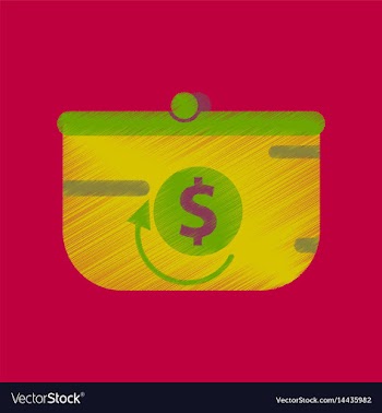Flat shading style icon purse discount vector image