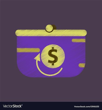 Flat shading style icon purse discount vector image