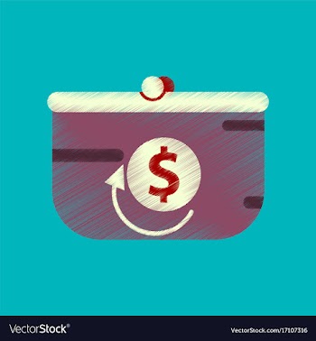 Flat shading style icon purse discount vector image