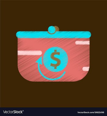 Flat shading style icon purse discount vector image