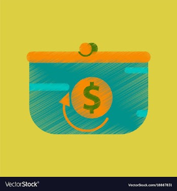 Flat shading style icon purse discount vector image