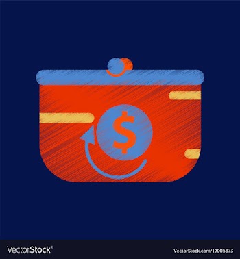 Flat shading style icon purse discount vector image