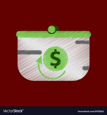 Flat shading style icon purse discount vector image