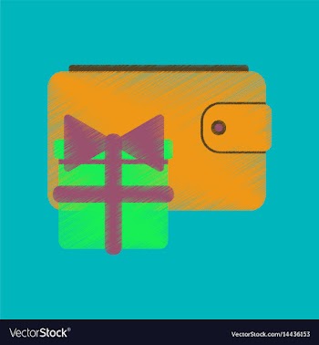 Flat shading style icon purse gift vector image