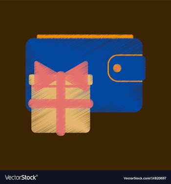 Flat shading style icon purse gift vector image