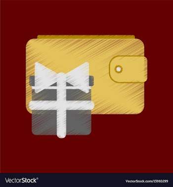 Flat shading style icon purse gift vector image