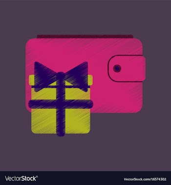 Flat shading style icon purse gift vector image