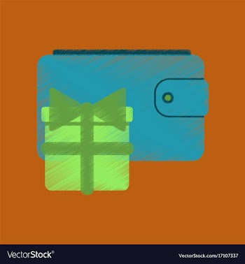 Flat shading style icon purse gift vector image