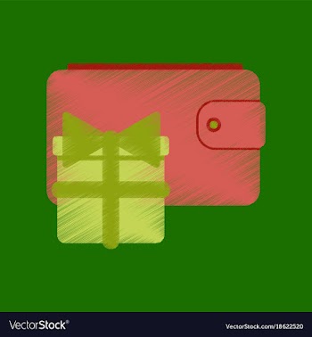 Flat shading style icon purse gift vector image