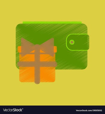 Flat shading style icon purse gift vector image