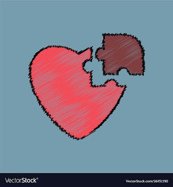 Flat shading style icon puzzle heart vector image
