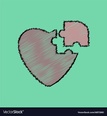 Flat shading style icon puzzle heart vector image