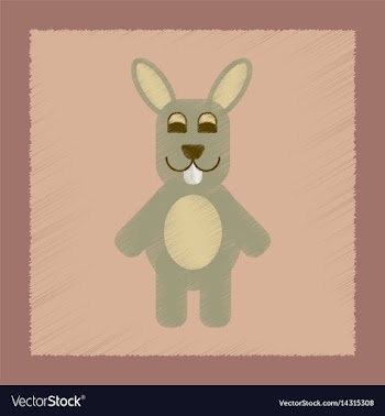 Flat shading style icon rabbit bunny vector image