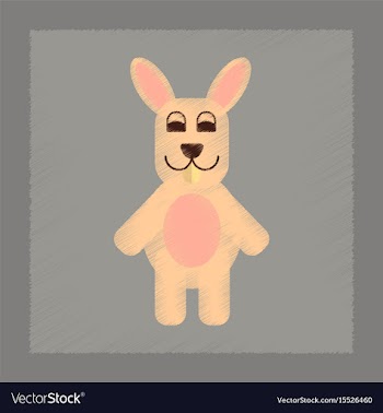 Flat shading style icon rabbit bunny vector image