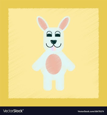 Flat shading style icon rabbit bunny vector image