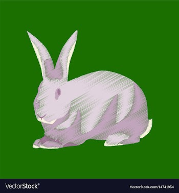 Flat shading style icon rabbit vector image